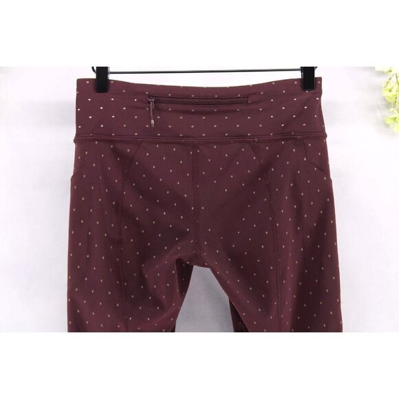 Lululemon Pace Rival Crop Night Fall Bordeaux Drama Gold Special Edition Sz 6 - Picture 4 of 7